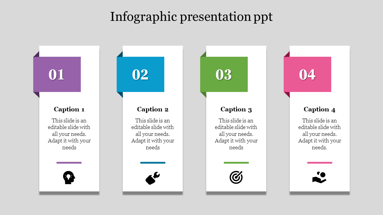 Best Infographic Presentation Template with Four Sections